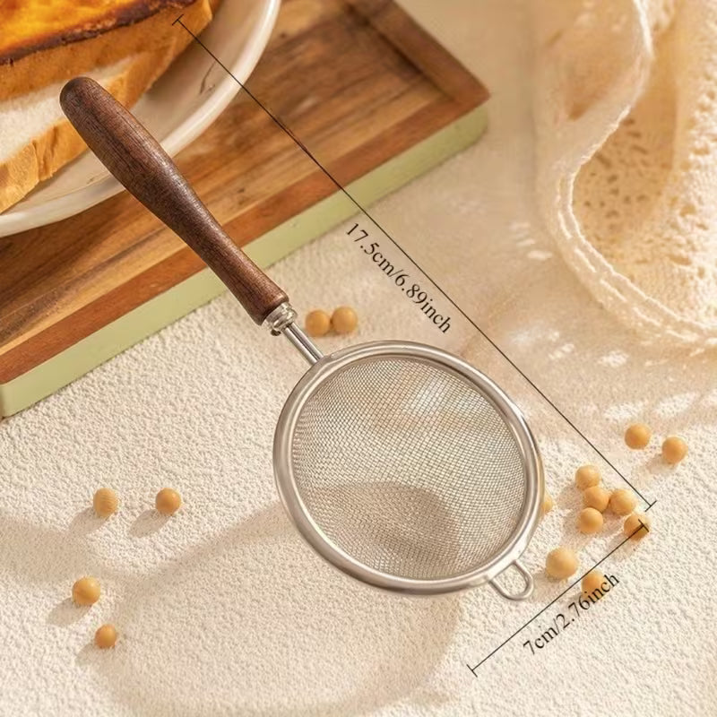 Stainless Steel Mini Colander with Wooden Handle