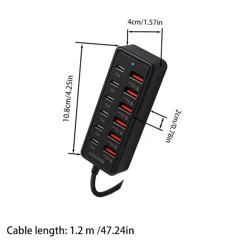 12-Port USB Fast Charging Station