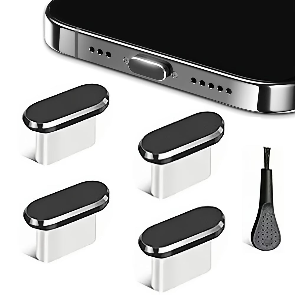 USB-C Dust Plug Set with Cleaning Brush