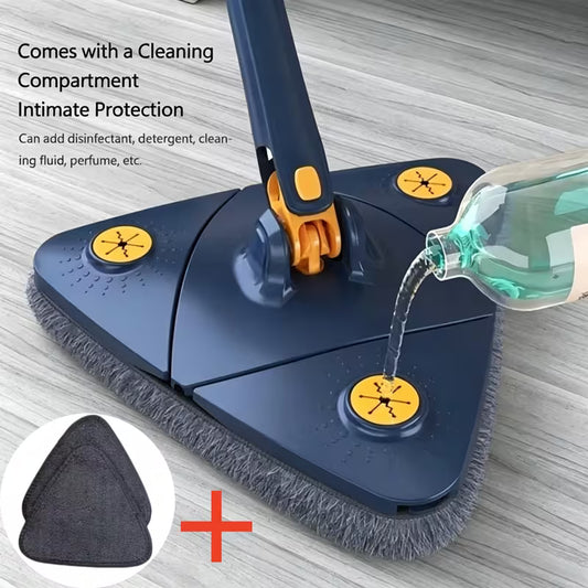 Triangle 360° Rotating Mop with 2 Replacement Pads