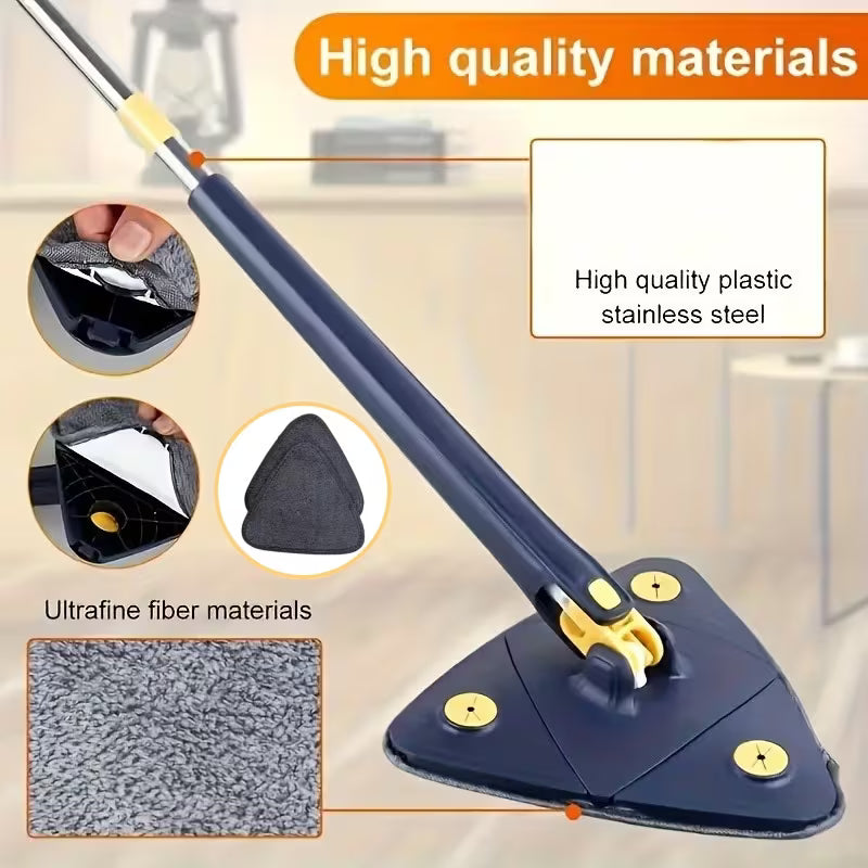Triangle 360° Rotating Mop with 2 Replacement Pads