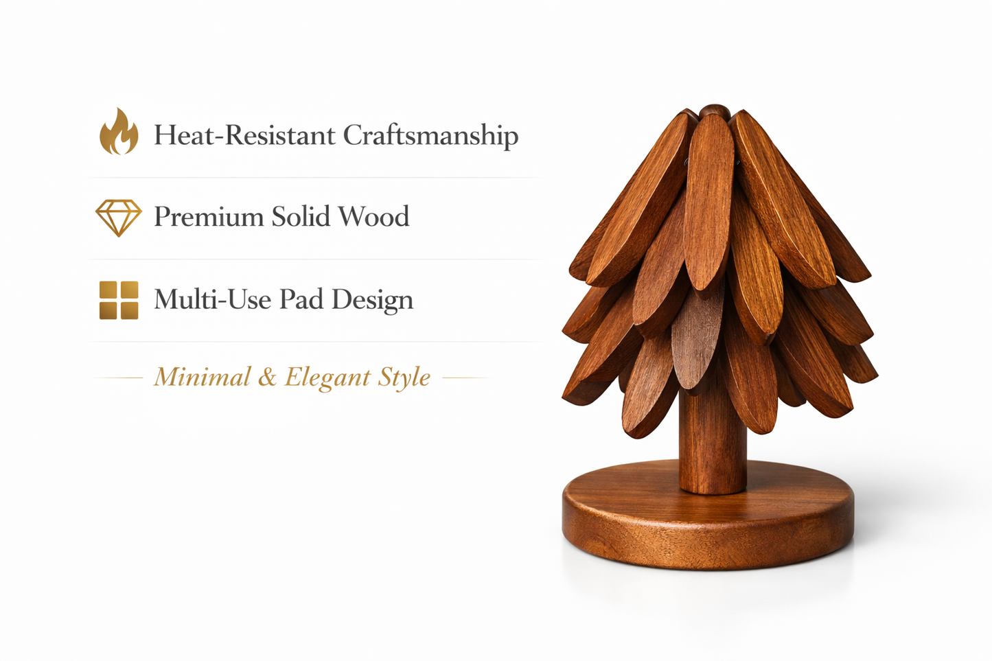 Tree-Shaped Wood Heat Pad Set