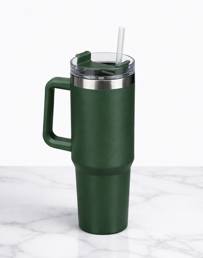Double Wall Drinking Tumbler with Straw