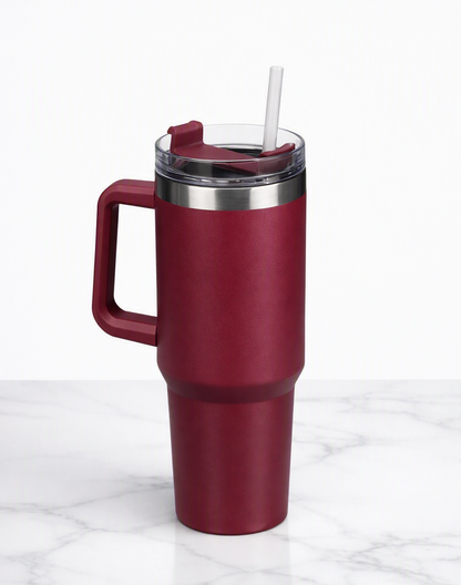 Double Wall Drinking Tumbler with Straw