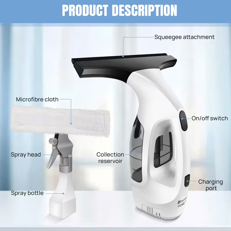 Cordless Window Vac with 150ml Tank