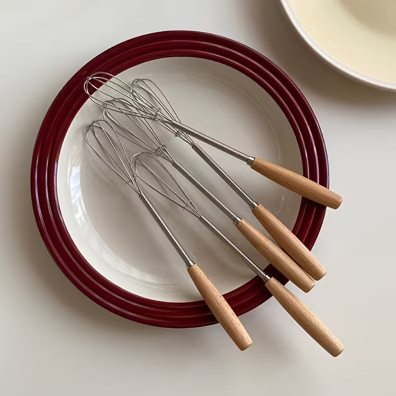 Mini Wooden Handle Whisk