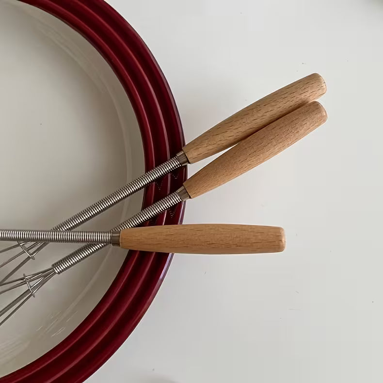 Mini Wooden Handle Whisk