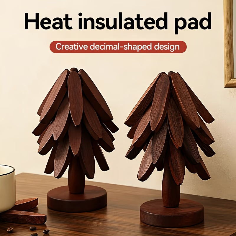 Tree-Shaped Wood Heat Pad Set