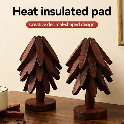 Tree-Shaped Wood Heat Pad Set