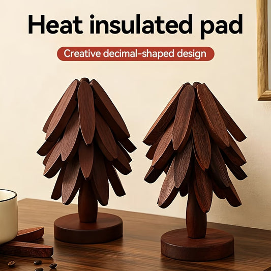 Tree-Shaped Wood Heat Pad Set