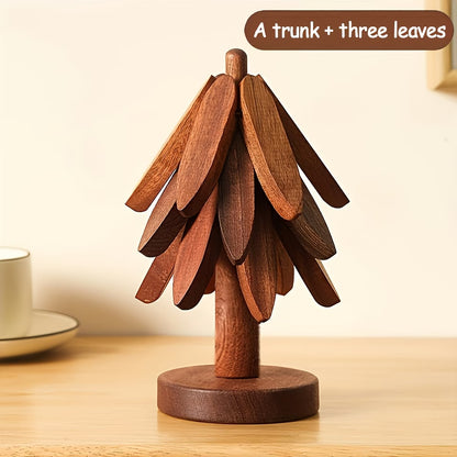 Tree-Shaped Wood Heat Pad Set