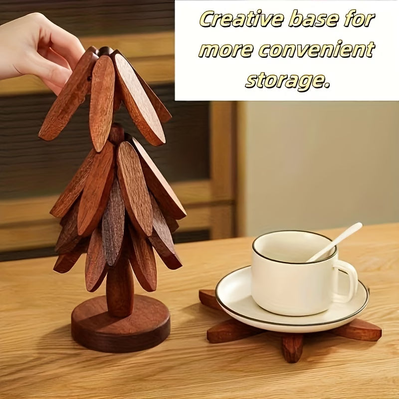 Tree-Shaped Wood Heat Pad Set