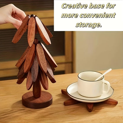 Tree-Shaped Wood Heat Pad Set