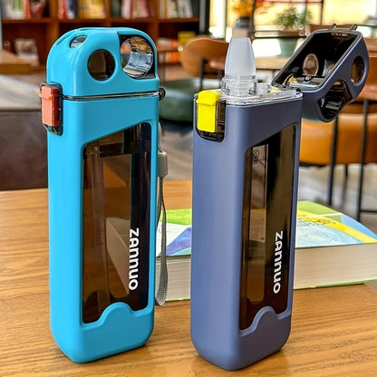 Stylish Square Water Bottle – 350ml Navy Blue
