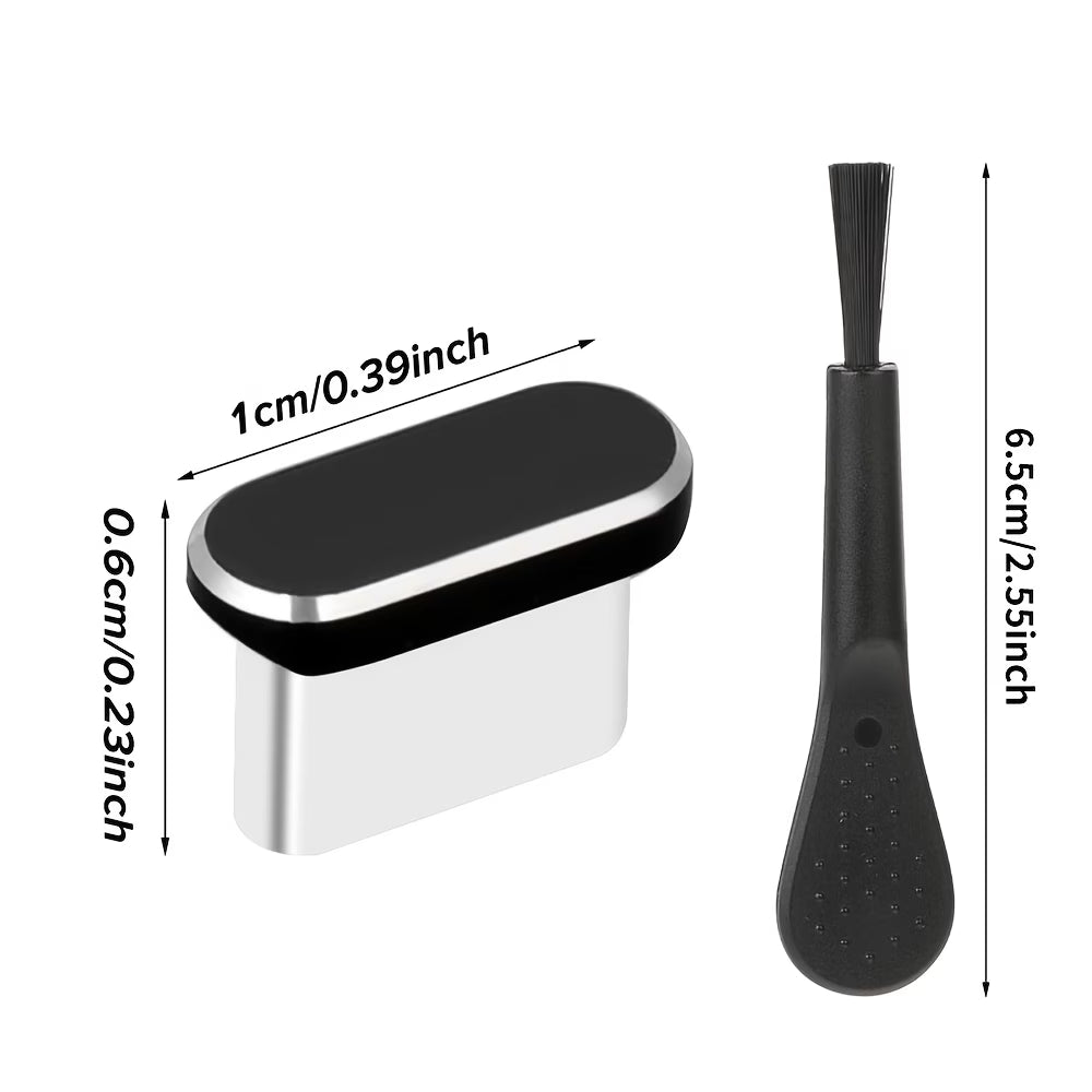 USB-C Dust Plug Set with Cleaning Brush