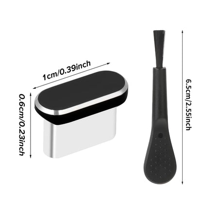 USB-C Dust Plug Set with Cleaning Brush