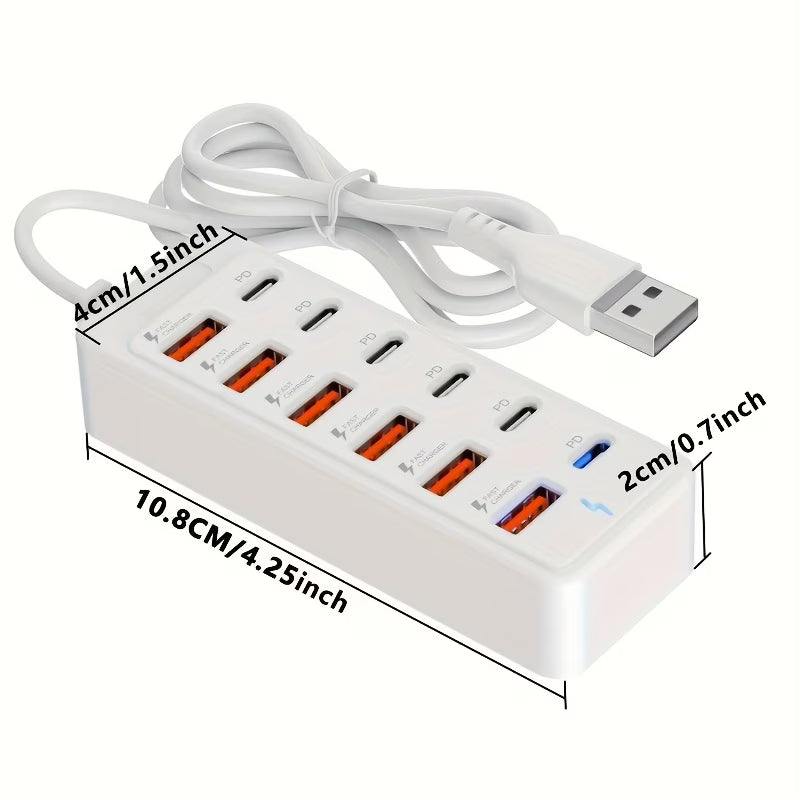 12-Port USB Fast Charging Station