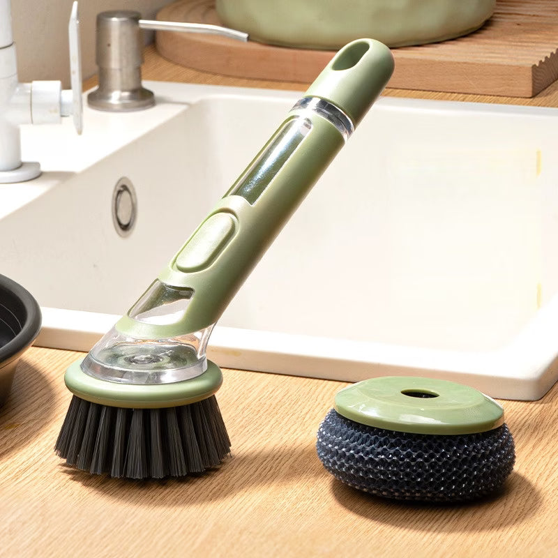 Ergonomic Dishwashing Brush with Soap Dispenser
