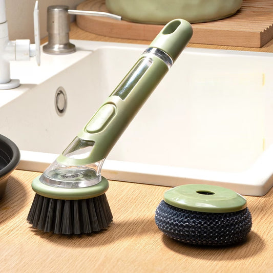 Ergonomic Dishwashing Brush with Soap Dispenser